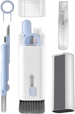 Microcase 7in1 Çok Fonksiyonlu Elektronik Eşya Temizleme ve Fırça Seti - BEYAZ-MAVİ AL5251