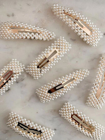 İnci Toka Üçgen Cıtcıtlı Model 4 Adet Kadın Aksesuer Takı