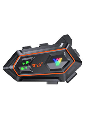 Vothoon Y20 2x 1000M Telsiz Mesafeli 2 Kişi Bağlantılı Bluetooth Kask Kulaklık Fenerli İntercom