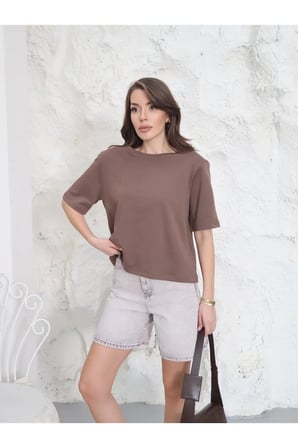 Kadın Vatkalı T-Shirt – Pamuk İnterlok Kumaş