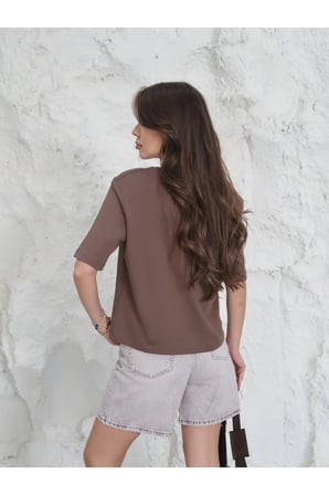 Kadın Vatkalı T-Shirt – Pamuk İnterlok Kumaş