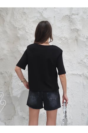 Kadın Vatkalı T-Shirt – Pamuk İnterlok Kumaş