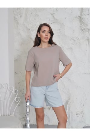Kadın Vatkalı T-Shirt – Pamuk İnterlok Kumaş