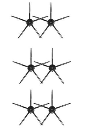 Roborock S6 MaxV Uyumlu 6 Adet Siyah Yan Fırça