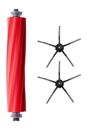 Roborock G10 Uyumlu 1 Adet Ana Fırça 2 Adet Siyah Yan Fırça