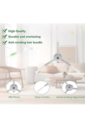 Roborock QRevo Pro Uyumlu 2 Adet Beyaz Yan Fırça 2 Adet Mop Fiber Paspas
