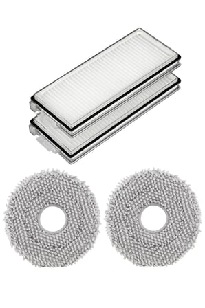 Roborock QRevo S Uyumlu 2 Adet Hepa Filtre 2 Adet Mop Fiber Paspas