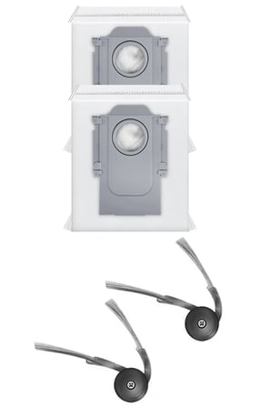 Roborock QRevo Curv Uyumlu 2 Adet Yan Fırça 2 Adet Toz Torbası