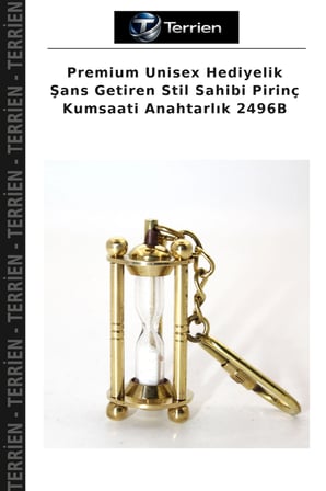 Premium Unisex Hediyelik Şans Getiren Stil Sahibi Pirinç Kumsaati Anahtarlık 2496B
