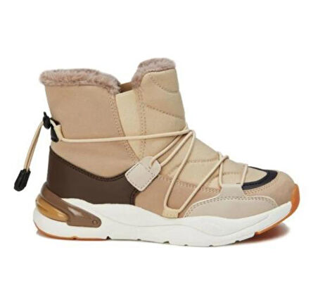 Vicco Unisex Kahverengi Kışlık Bej Kahve Kürklü Çocuk Bot