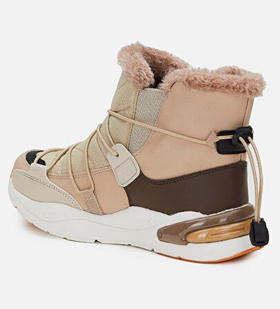 Vicco Unisex Kahverengi Kışlık Bej Kahve Kürklü Çocuk Bot