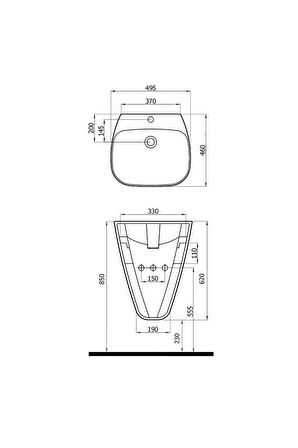 Mono Monoblok Lavabo,3818