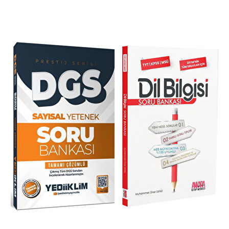 Yediiklim 2026 DGS Sayısal Yetenek ve AKM Dil Bilgisi Soru Bankası Seti 2 Kitap