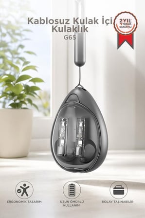 Özel Seri Müzik Egzersiz İletişim Bluetooth Kulaklık G65 Siyah