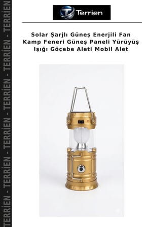 Solar Şarjlı Güneş Enerjili Fan Kamp Feneri Güneş Paneli Yürüyüş Işığı Göçebe Aleti Mobil Alet