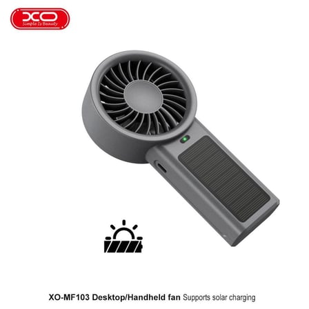 Özel Tasarım XO MF103 4000mAh Güneş Enerjili Masaüstü ve El Tipi Vantilatör Çözüm Yazlık Sezonluk