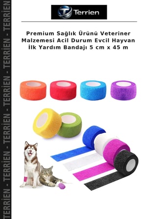 Premium Sağlık Ürünü Veteriner Malzemesi Acil Durum Evcil Hayvan İlk Yardım Bandajı 5 cm x 45 m