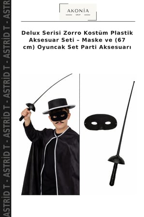 Delux Serisi Kostüm Plastik Aksesuar Seti – Maske ve (67 cm) Oyuncak Set Parti Aksesuarı