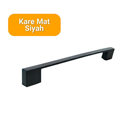 4 Adet Kare Mat Siyah Metal Mobilya Kulpu 160mm - 192mm