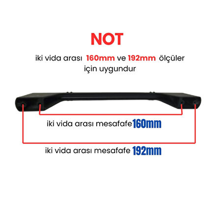 4 Adet Çizgili Saroz Siyah Metal Mobilya Kulpu 160mm - 192mm