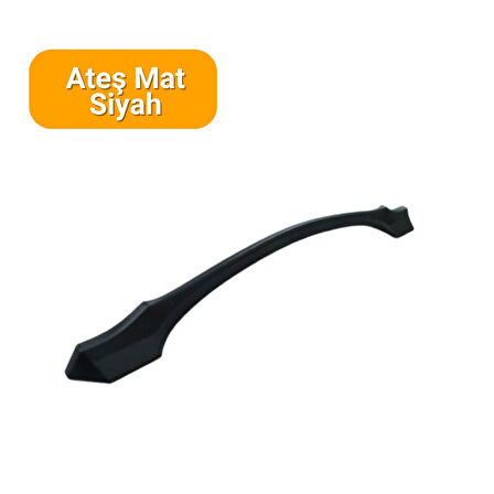 4 Adet Ateş Mat Siyah Metal Mobilya Kulpu 160mm - 192mm