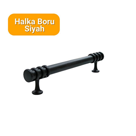 4 Adet Halka Boru Siyah Metal Mobilya Kulpu 128mm