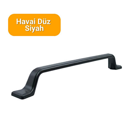 4 Adet Havai Düz Siyah Metal Mobilya Kulpu 160mm