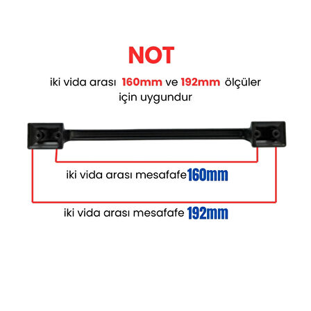 4 Adet Okyanus Siyah Metal Mobilya Kulpu 160mm - 192mm