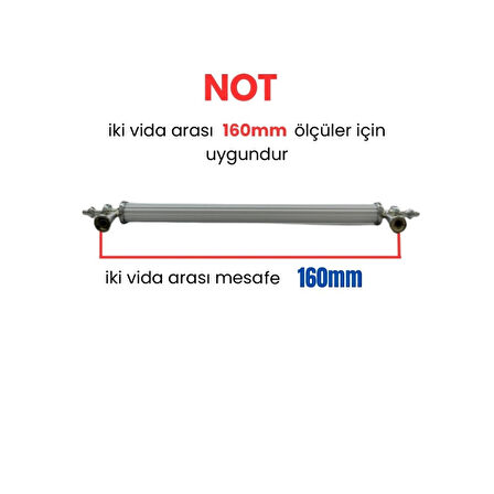 50 Adet Zirve Kroma Beyaz Metal Mobilya Kulpu 160mm