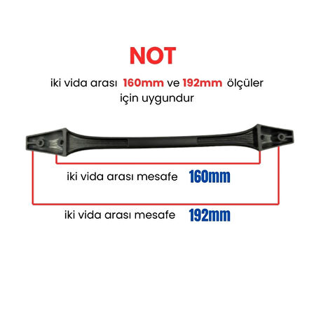 50 Adet İnci Mat Siyah Metal Mobilya Kulpu 160mm - 192mm