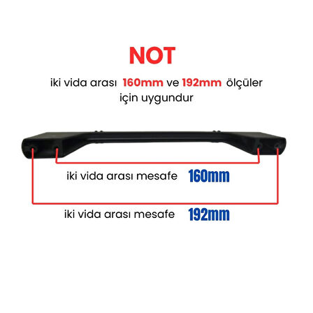 50 Adet Çizgili Saroz Siyah Metal Mobilya Kulpu 160mm - 192mm