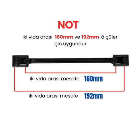 50 Adet Okyanus Siyah Metal Mobilya Kulpu 160mm - 192mm