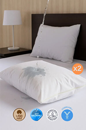 Pamukkale Alez Su Sıvı Geçirmez Yastık Alezi 2' Li %100 Pamuk 50x70