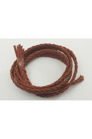 8-12 MM YASSI ÖRGÜLÜ NATUREL (DOĞAL) DERİ KORDON (1 METRE)