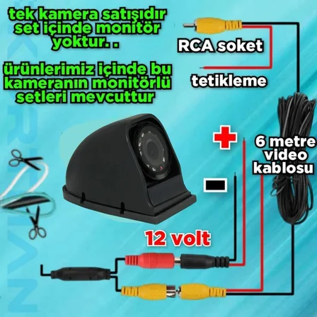 YAN ARAÇ KAMERASI PANELVAN SERVİS V.B ARAÇLARA UYUMLU  12 VOLT