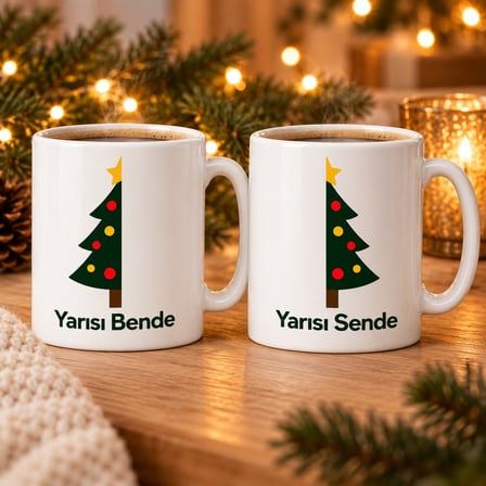 Yarısı Bende Yarısı Sende 2`li Porselen Kupa Seti - MODEL 402