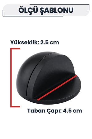 Yarımay Kapı Stopu Mat Siyah Kendinden Yapışkanlı Kapı Durdurucu Delme Gerektirmez Sessiz Çarpma Önleyici Parke Zemine Uyumlu Duvar Koruyucu Pratik Zemin Kapı Stoperi