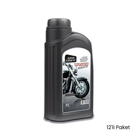  YASCO SUPER 15W40 4T 1L Motosiklet Yağı (12 ADET)