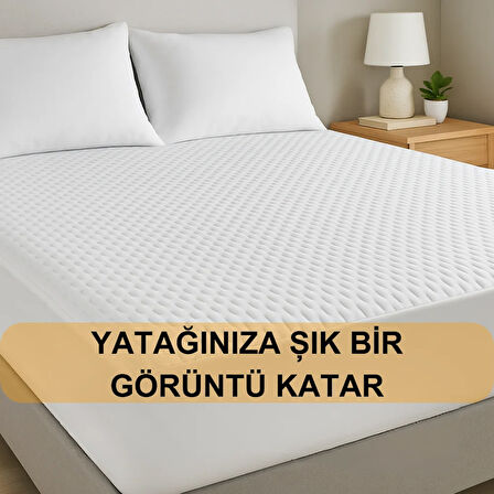 Beylini Yatak Alezi Kapitone Full Fitted Sıvı Geçirmez Kaymaz Yatak Örtüsü Yatak Koruyucu Full Kenar Yatak Çarşafı