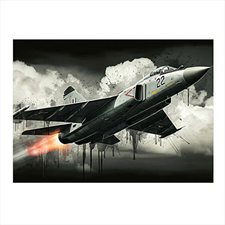 Jet Uçağı  Tasarım Ahşap Tablo 50cmX 70cm