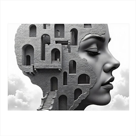 Mimari Yüz Profili Model Ahşap Tablo 25cmX 35cm