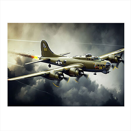 Askeri Bombardıman Uçağı Art Mdf Tablo 25cmX 35cm