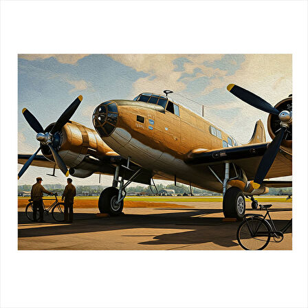 Altın Uçak Modeli Tasarım Mdf Tablo 25cmX 35cm