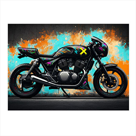 Modern Motosiklet Tasarımı Hediyelik Ahşap Tablo 25cmX 35cm