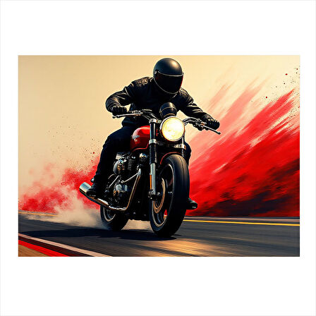 Kırmızı Spor Motosiklet Art Mdf Tablo 35cm X50cm