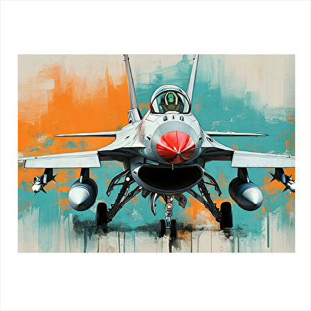 Jet Uçağı Modern Ahşap Tablo 35cm X50cm