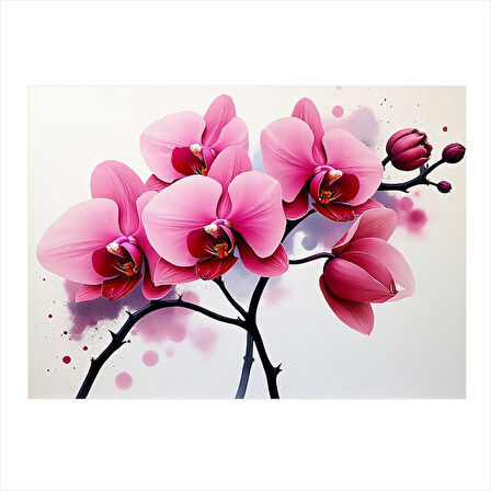 Pembe Orkide Çiçeği Hediyelik Mdf Tablo 25cmX 35cm