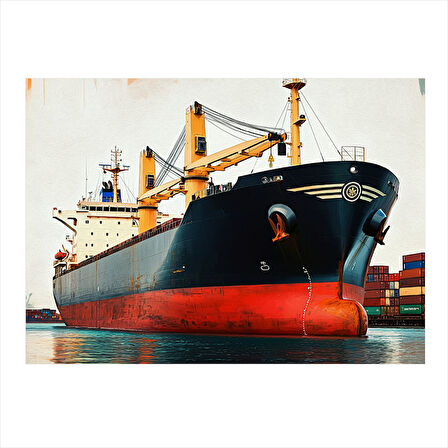 Yük Gemisi Yanaşma Mdf Tablo 35cm X50cm