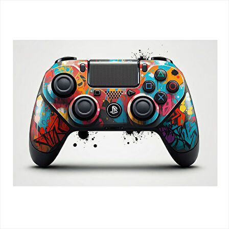 Sanatsal Oyun Konsolu Kumandası Tasarım Ahşap Tablo 50cmX 70cm