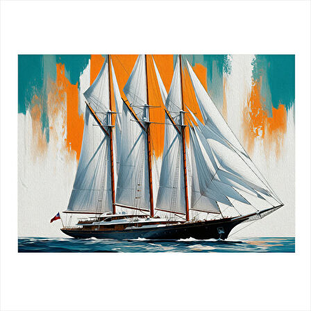 Beyaz Yelkenli Gemiler Hediyelik Mdf Tablo 35cm X50cm